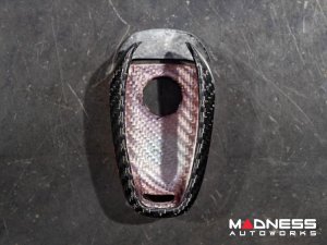 Alfa Romeo Stelvio Key Fob Cover - Carbon Fiber - Red Candy Main/ Black Accents Alfa Romeo Stelvio Key Fob Cover - Carbon Fiber - Red Candy Main/ Black Accents